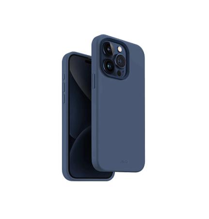 Чехол Uniq Lino Hue c MagSafe для iPhone 15 Pro, синий Чехол Uniq Lino Hue c MagSafe для iPhone 15 Pro, синий