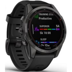 Garmin Fenix 7s Sapphire Solar Carbon Gray DLC Titanium / Black Band