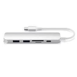 USB-C адаптер Satechi Type-C Slim Multiport Adapter V2, Silver