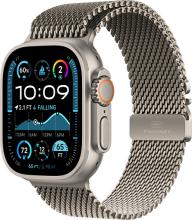 Apple Watch Ultra 2 (2024) 49mm Natural Titanium Case with Black Titanium Milanese Loop Large