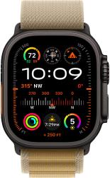 Apple Watch Ultra 2 (2024) 49mm Black Titanium Case with Tan Alpine Loop Large